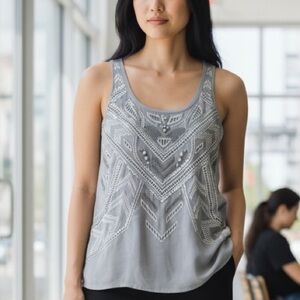 Express Silver Embellished Tank Top – Size M